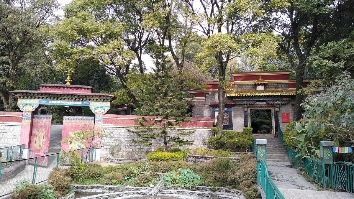 The entrance gardens of the Norbulingka Institute