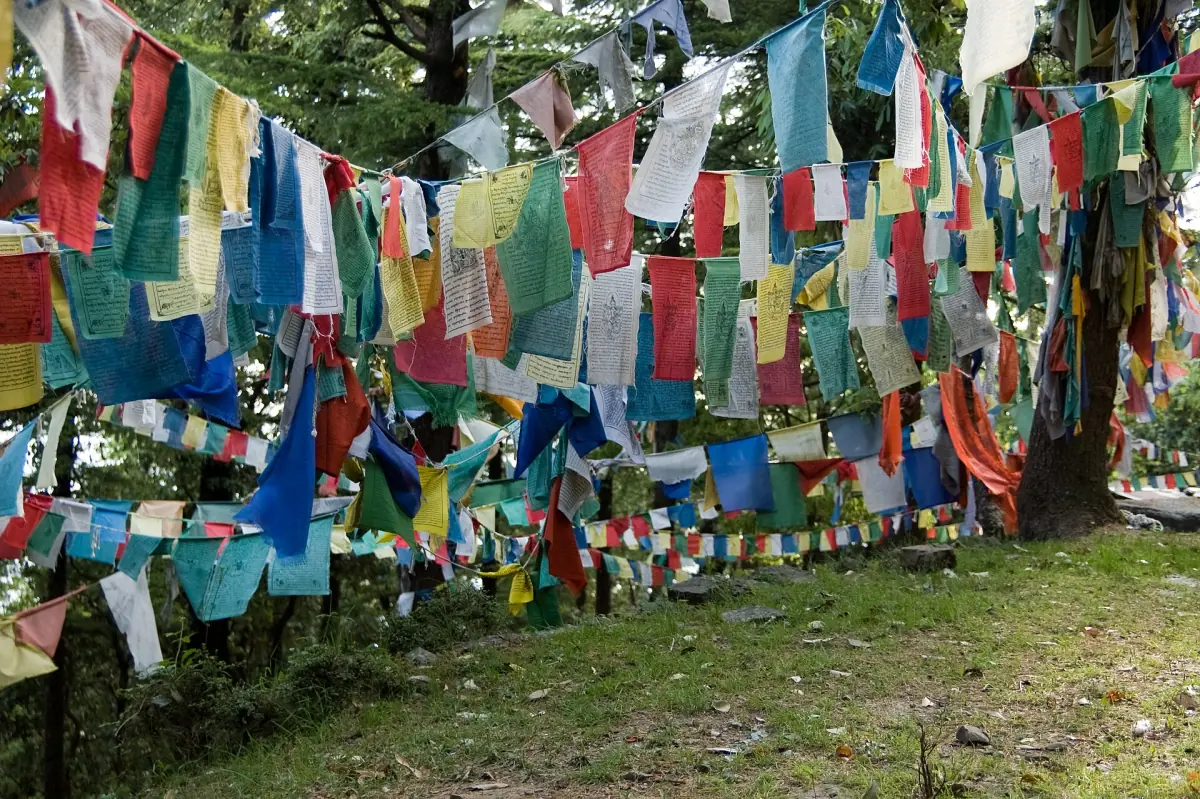 Colorful Tibetan prayer flags