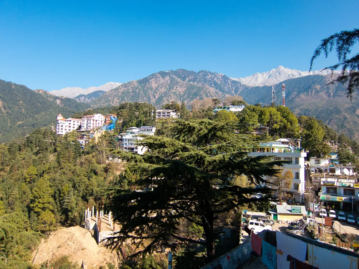 McLeod Ganj and the hills seen from the Dalai Lama Temple